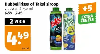 Poiesz DubbelFrisss of Taksi siroop 2 bussen à 750 ml aanbieding