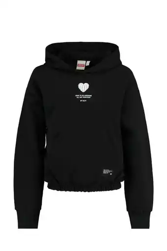 Wehkamp Coolcat junior hoodie saphira  met printopdruk zwart aanbieding