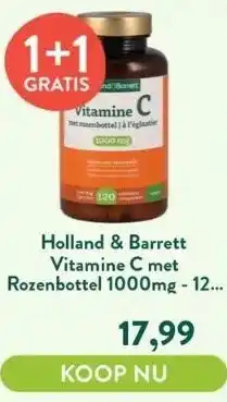 Holland & Barrett Vitamine c met rozenbottel 1000mg - 120 tabletten aanbieding