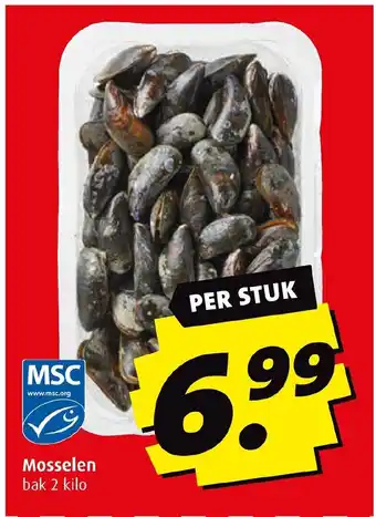 Boni Mosselen bak 2 kilo aanbieding