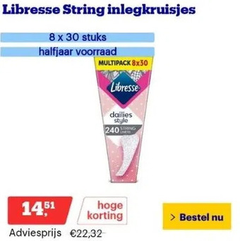 Bol.com Libresse string inlegkruisjes aanbieding