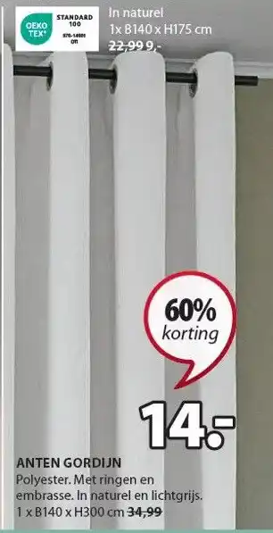Jysk Anten gordijn aanbieding