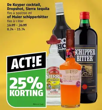 Poiesz De kuyper cocktail, dropshot, sierra tequila of muier schipperbitter aanbieding