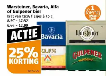 Poiesz Warsteiner, bavaria, alfa of gulpener bier aanbieding