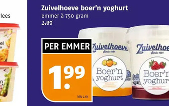 Poiesz Zuivelhoeve boer'n yoghurt aanbieding