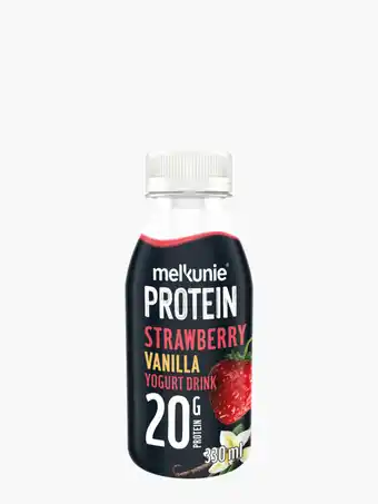Flink Melkunie protein aardbei & vanille yoghurt drink 330ml aanbieding