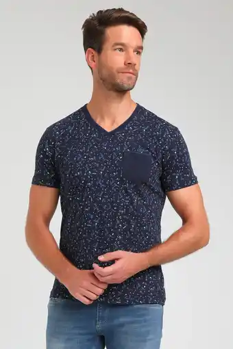 Wehkamp Gabbiano t-shirt met contrastbies navy aanbieding