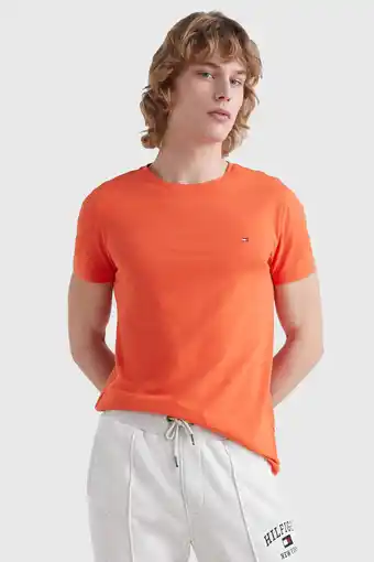 Wehkamp Tommy hilfiger slim fit t-shirt deep orange aanbieding