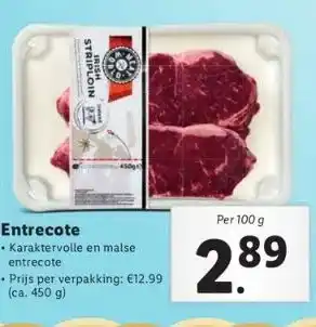 Lidl Entrecote aanbieding