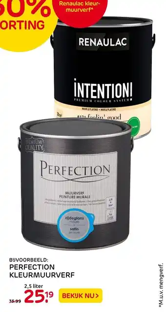 Praxis Perfection kleurmuurverf 2,5 Liter aanbieding