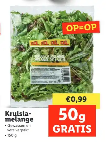 Lidl Krulsla melange aanbieding