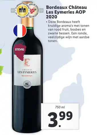 Lidl Bordeaux Château Les Eymeries AOP 2020 aanbieding