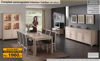 Woonsquare Compleet samengesteld interieur Carlton wit eiken aanbieding