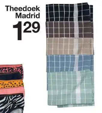 Zeeman Theedoek Madrid aanbieding