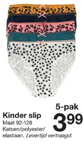 Zeeman Kinder slip 92-128 5-pak aanbieding