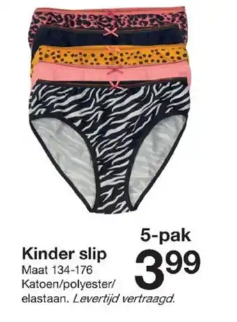 Zeeman Kinder slip 134-176 5-pak aanbieding