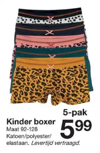 Zeeman Kinder boxer 92-128 5-pak aanbieding