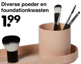 Wibra Diverse poeder en foundationkwasten aanbieding