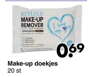 Wibra Revuele Make-Up remover doekjes 20st aanbieding