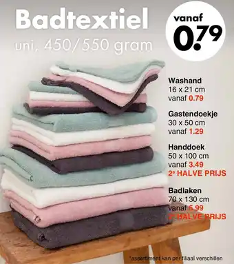 Wibra Badtextiel - Washand 16-21cm aanbieding