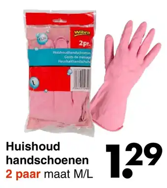 Wibra Wibra Huishoud handschoenen 2 paar aanbieding