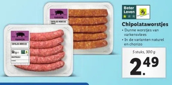 Lidl Chipolataworstjes aanbieding