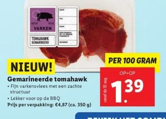 Lidl Gemarineerde tomahawk aanbieding