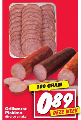 Nettorama Grillworst plakken 100g aanbieding