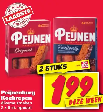 Nettorama Peijnenburg koekrepen 2*6st aanbieding