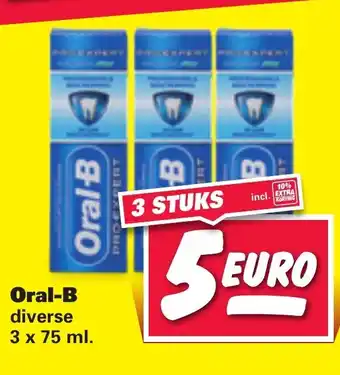 Nettorama Oral-B tandpasta 3*75ml aanbieding