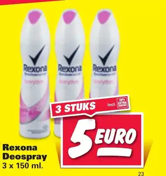 Nettorama Rexona Deospray 3*150ml aanbieding