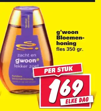 Nettorama G'woon Bloemen honing 350g aanbieding