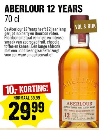 Dirck 3 Aberlour 12 years scotch whisky 700ml aanbieding