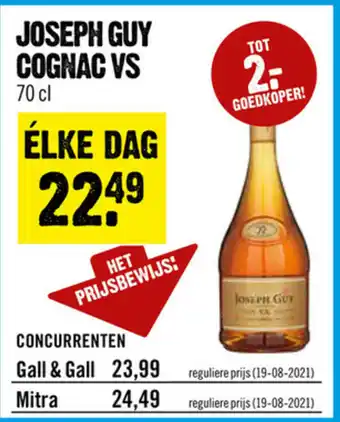 Dirck 3 Joseph Guy V.S. Cognac 700ml aanbieding