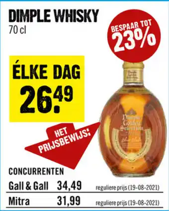 Dirck 3 Dimple Gold Selection Scotch whisky 700ml aanbieding