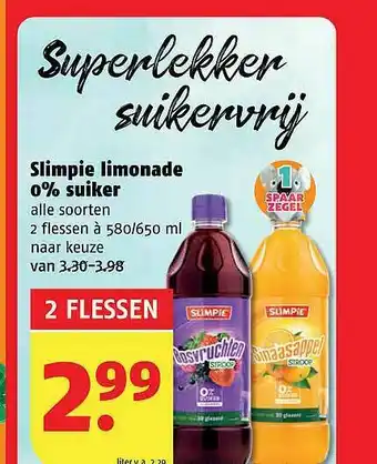 Poiesz Slimpie limonade 0% suiker aanbieding