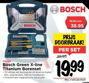 Vomar Voordeelmarkt Bosch Green X-Line Titanium borenset aanbieding