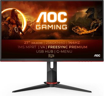 Bol.com Aoc q27g2u - qhd va 144hz gaming monitor - 27 inch aanbieding