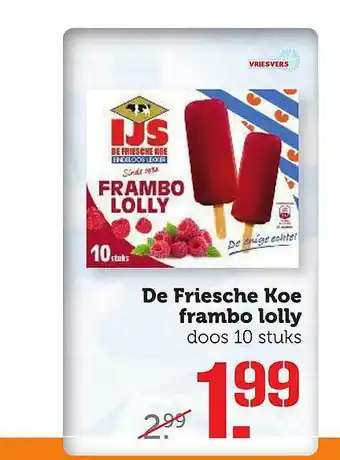 Coop De friesche koe frambo lolly aanbieding