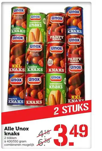 Coop Alle unox knaks aanbieding