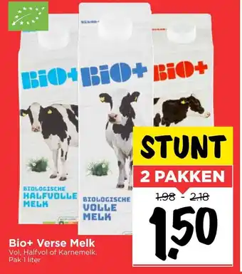 Vomar Voordeelmarkt Bio+ Melk 2*1L aanbieding