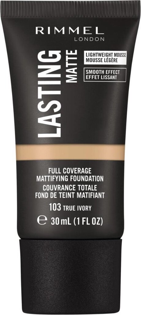 Bol.com Rimmel london lasting matte full coverage foundation - 103 true ivory aanbieding