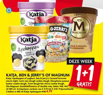 Dekamarkt KATJA, BEN & JERRY'S OF MAGNUM aanbieding