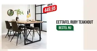 Dimehouse Eettafel Ruby Teakhout aanbieding