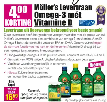 Gezond & Wel Möller's Levertraan Omega-3 mét Vitamine D aanbieding