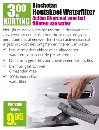 Gezond & Wel Binchotan Houtskool Waterfilter aanbieding