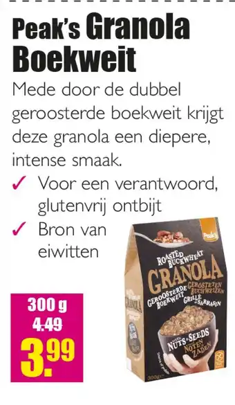 Gezond & Wel Peak's Granola Boekweit aanbieding