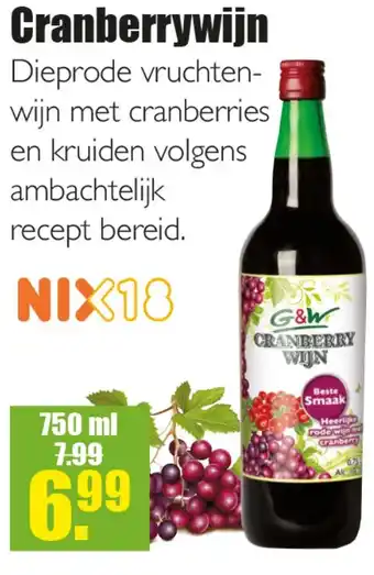 Gezond & Wel Cranberrywijn aanbieding