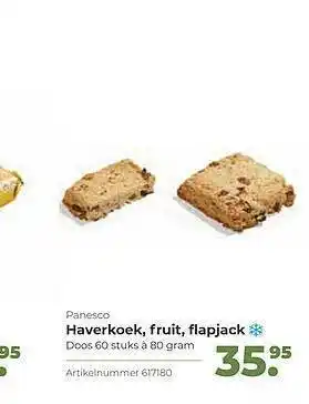 Bidfood Panesco haverkoek, fruit, flapjack 80 gram aanbieding