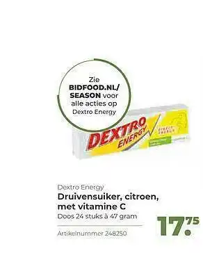 Bidfood Dextro energy druivensuiker, citroen, met vitamine c aanbieding